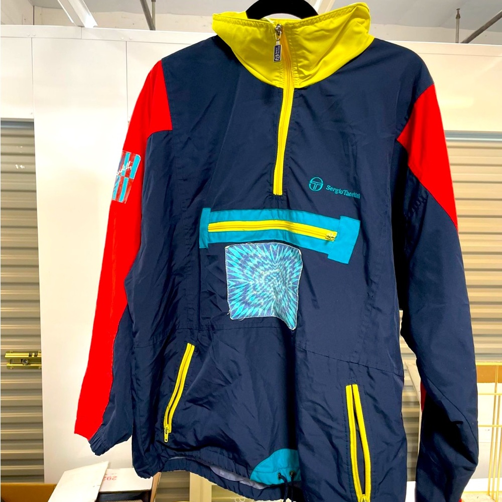 Vintage Sergio Tacchini Colorblick 1/4 zip windbreaker Track ski jacket